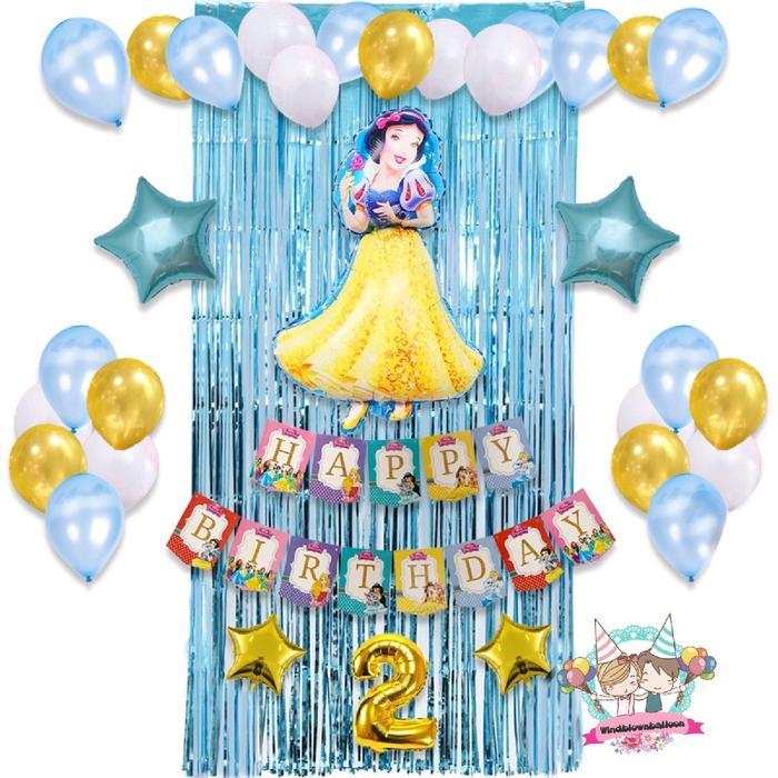 Windblown Balon Dekorasi Ulang Tahun Ultah Anak Cewe Putri Salju/Hbd Birthday Princess Snow White