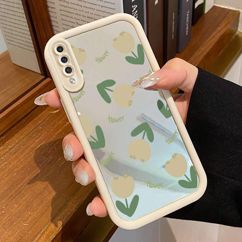 Casing Hp Samsung Galaxy A50 A50s A30s Case HP Casing pola menggambarkan tulip Kesing Kasing cermin 
