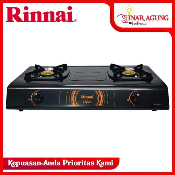 KOMPOR GAS RINNAI RI522C / RI-522C / RI 522 C [ 2 TUNGKU ] 100% ORI