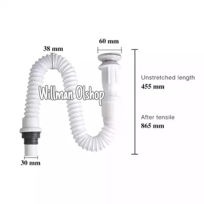 fvxy- Sifon Wastafel Fleksibel Afur Wastafel Pembuangan Wastafel