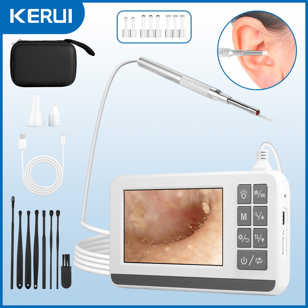 Kerui 4.3 Inch I Screen Otoscope Ca Earwax Removal 3.9Mm Ear Inspection Endoscope Waterproof Ear
