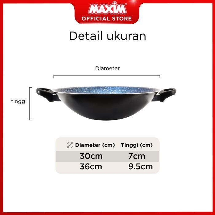 Maxim Wajan Teflon Anti Lengket 30cm 36cm Wok - 30cm
