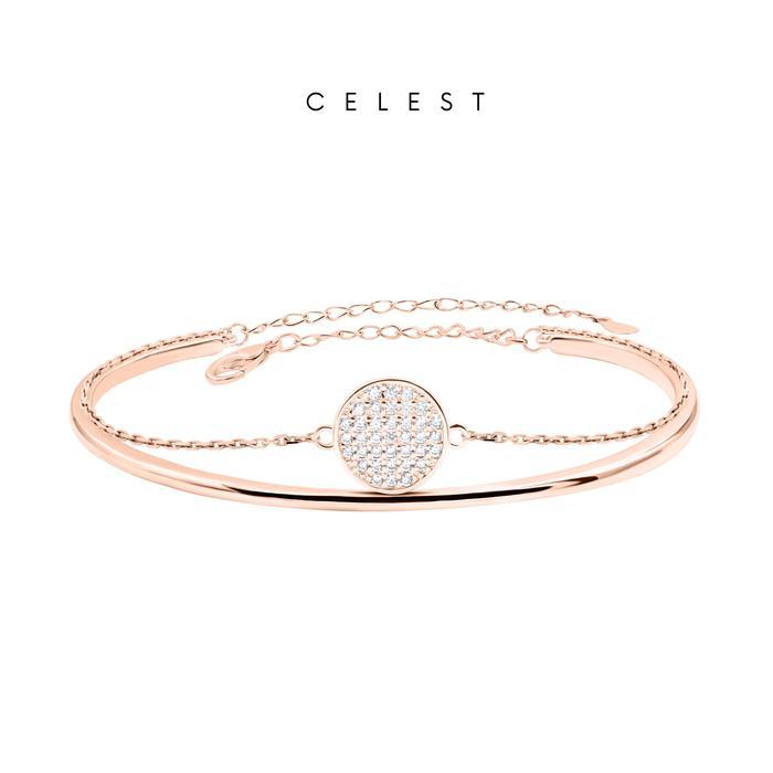 Celest - Eudor Rose Gold Bangle Jewelry (Adjustable) Gelang Emas Asli 18K Bersertifikat Perhiasan 18