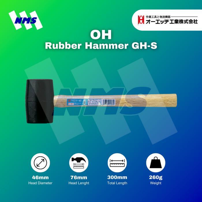 Bisa Termin Palu Karet Oh Gh-S 46Mm Black Rubber Hammer #1/2 Pound