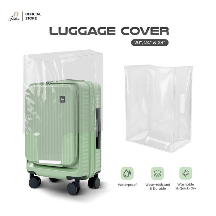 Joshee Sarung Koper Luggage Cover Pelindung Bahan PVC Transparant Tebal Mika Koper
