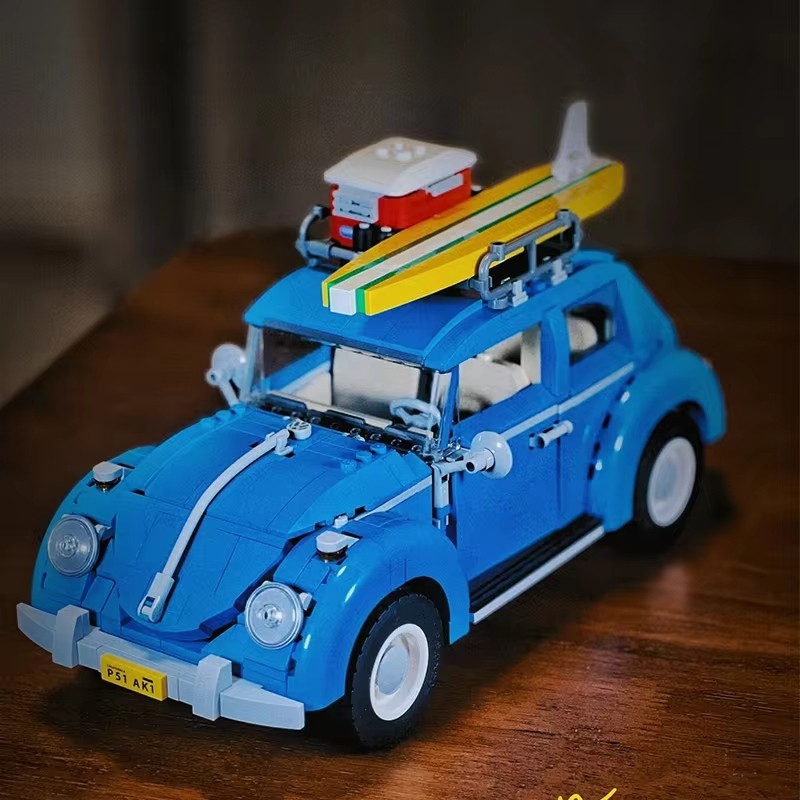 1167pcs Technical Blue Beetle Camper Car Building Blocks Model Creative City Vehicle Set Toys Bricks