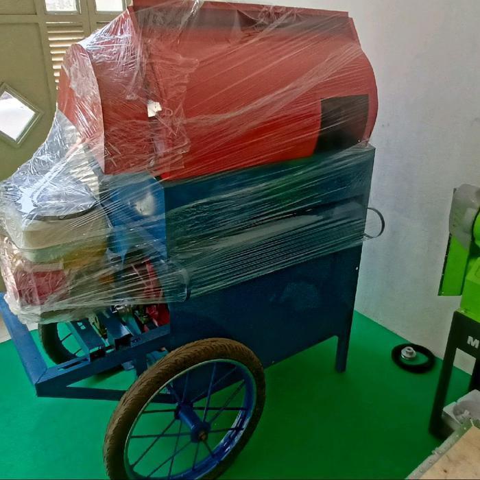 Mesin Perontok Padi Lengkap Siap Pakai Engine Bensin 7,5Hp Rontok Gabah