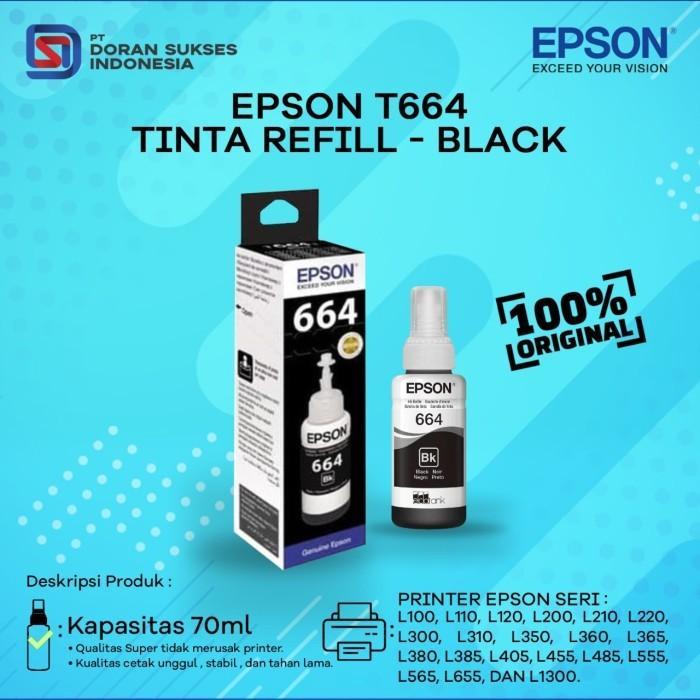 Tinta Epson Refill T664 Original Printer L120 L210 L310 L360 Terbaru 