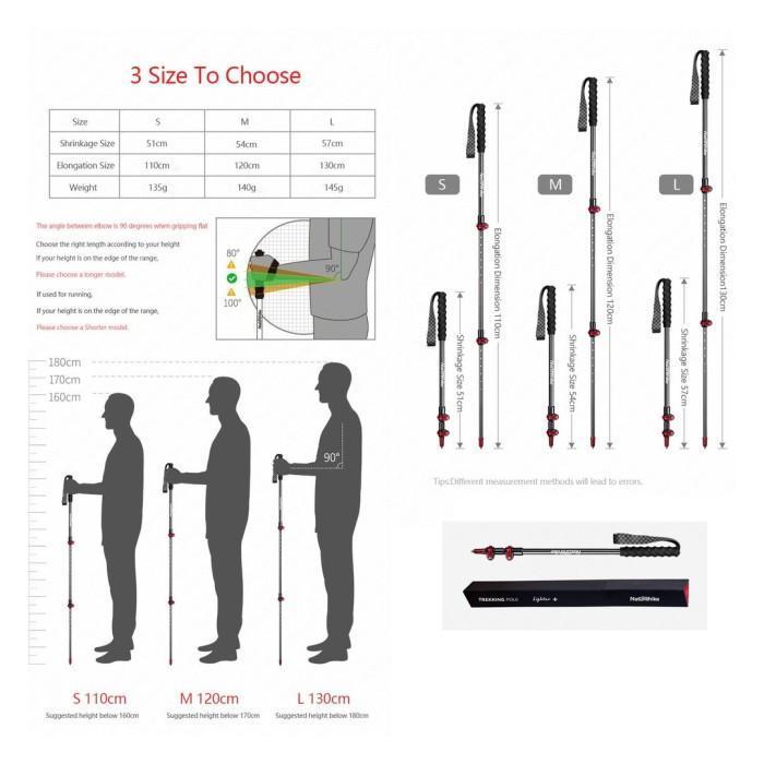 READY Trekking Pole Carbon Naturehike ST10 NH19S010-T