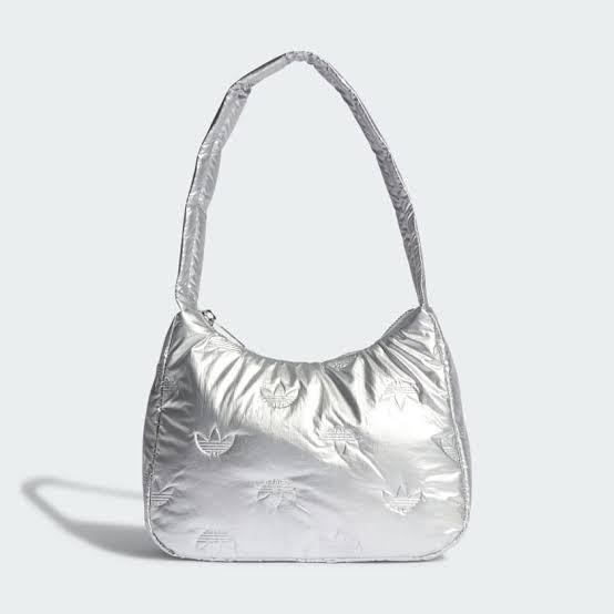 Tas Adidas Shoulder Bag Puffy Satin Mini Silver Metalic Limited