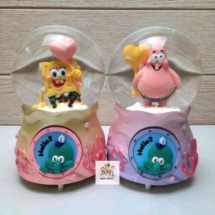 Snowball Bear Salju Otomatis Kotak Musik Bola Air Kaca Kristal Salju Snowglobe Waterball Lampu