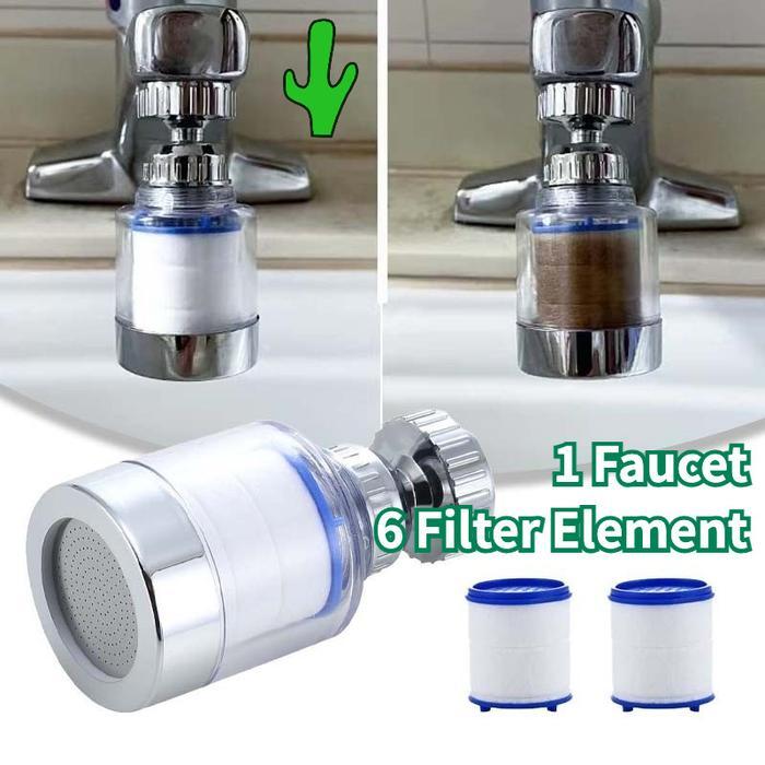 1 Faucet+6 Filter Element360 Lentur Filter Kran Faucet Filter Element Faucet Filter Tahan Percikan