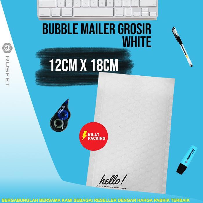 [] AMPLOP BUBBLE MAILER RUSFET WHITE 12x18 TERMURAH