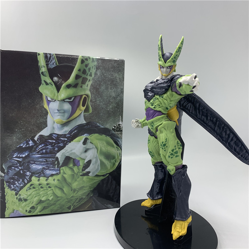 FigureCrazy Cell Figure Ultimate Shape Dragon Ball Z Goku Battle Soldiers Cell DBZ Figure Brush PVC