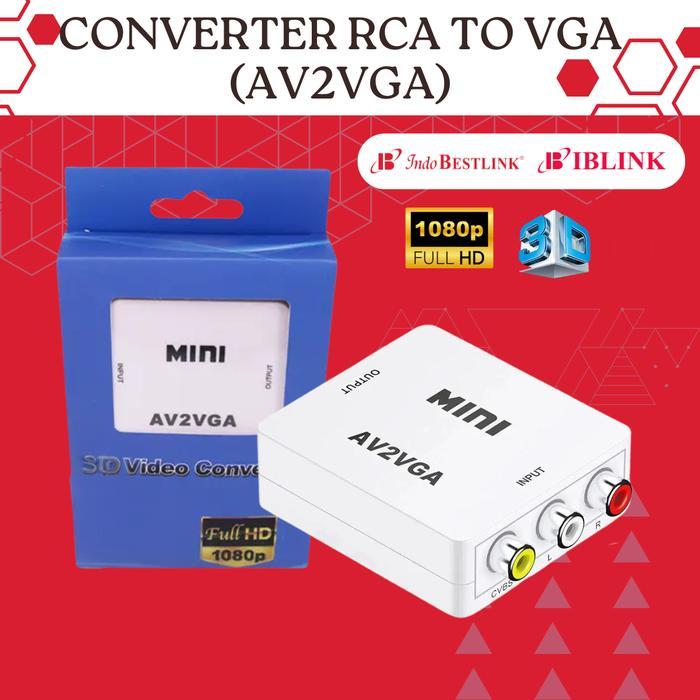 Konverter Av Rca To Vga / Av To Vga / Rca To Vga Converter 1080P /Converter Av To Vga Box Mini / Rca