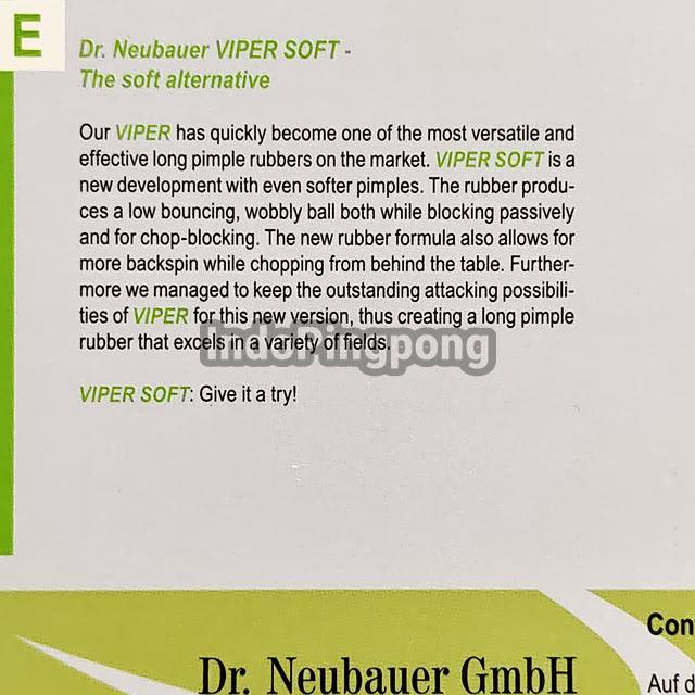 Dr. Neubauer Viper Soft OX 0.6 1.0 mm Long Pips Bintik Bertahan Panjang