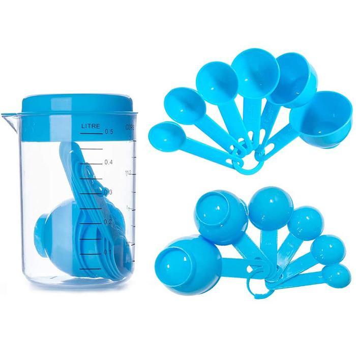 Flash Sale Sendok Takar Plastik Set Gelas Takar Warna Pink Dan Biru Original