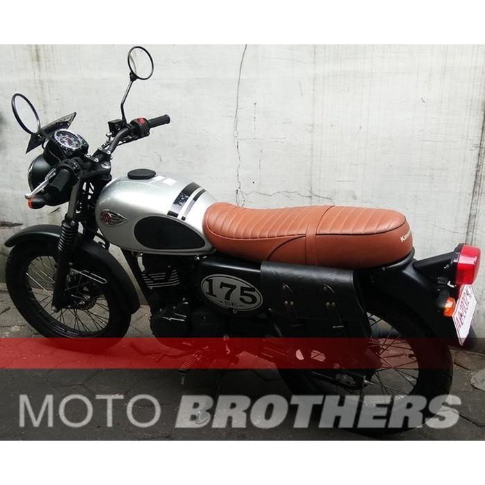 Side Bag Tas Motor Kawasaki W175 Universal Retro Klasik Terbaru 