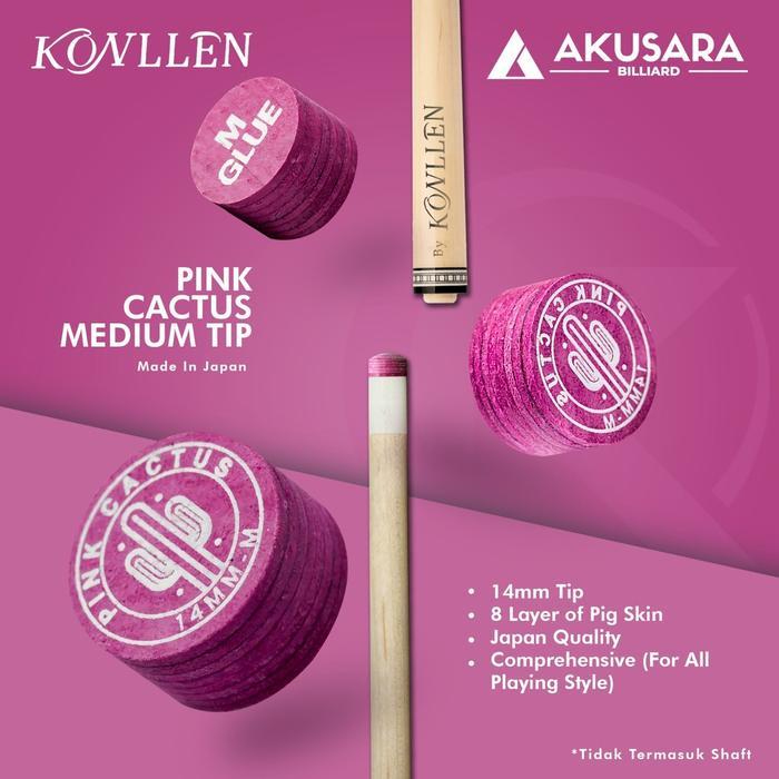 Tip Billiard Pink CACTUS Medium Konllen Cue Tip Billiard