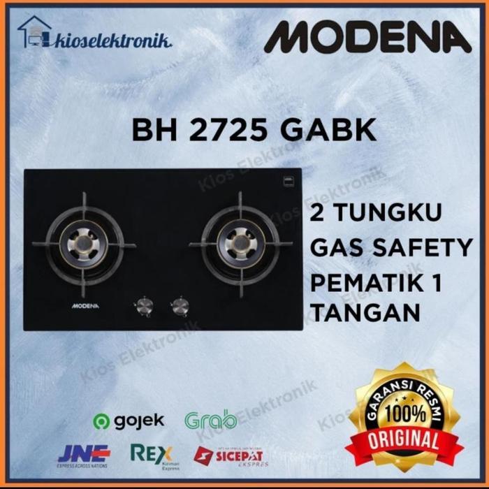 Modena BH 2725 GABK - Kompor Gas Modena 2 Tungku BH2725GABK / BH2725 GABK / BH 2725GABK - NO Bubble 