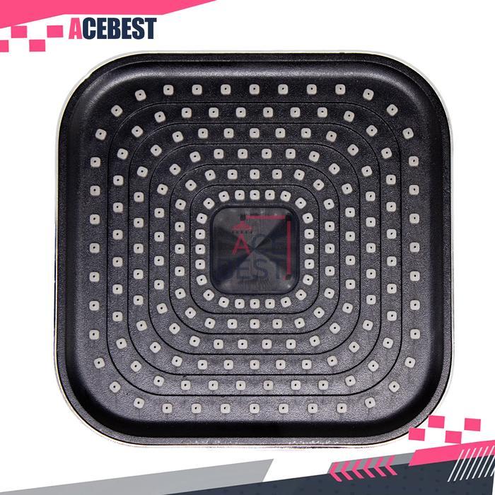 Head Shower Kamar Mandi Dan Pipa Kotak Hitam Minimalis Bahan Abs Chrome 1/2 Inch DP-323+WG-238