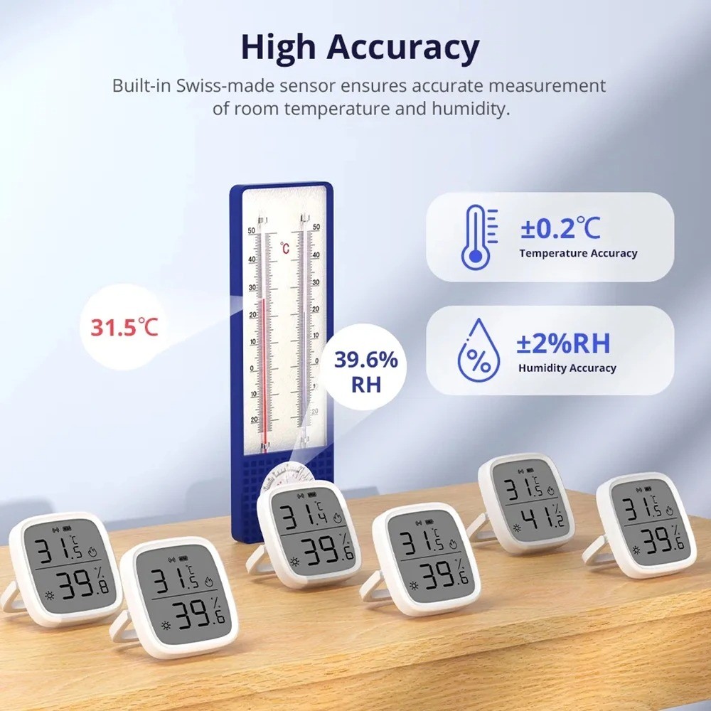 SONOFF SNZB 02D Zigbee Temperature Humidity Sensor SNZB02D LCD Realtime Monitor Via Ewelink Alexa