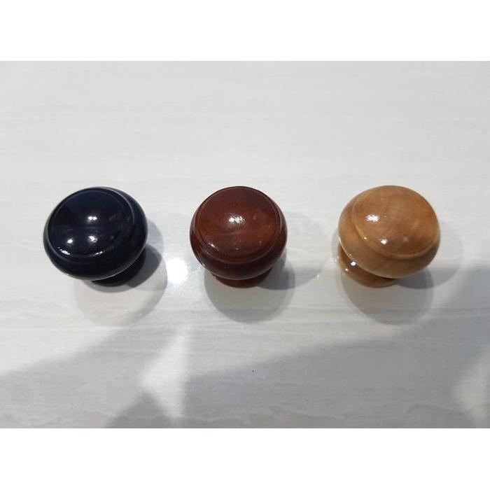 Kecil Tarikan Laci Lemari Kitchen Kayu Bulat Handel Handel Knob Kayu Pernis