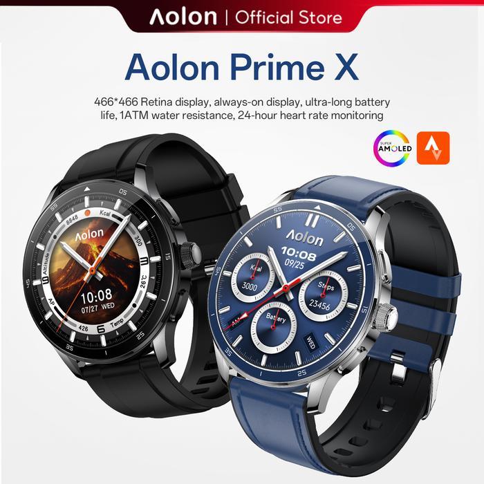 Kualitas Terbaik Aolon Primex Smartwatch Pria Original Dengan Layar Amoled, Case Logam, Panggilan