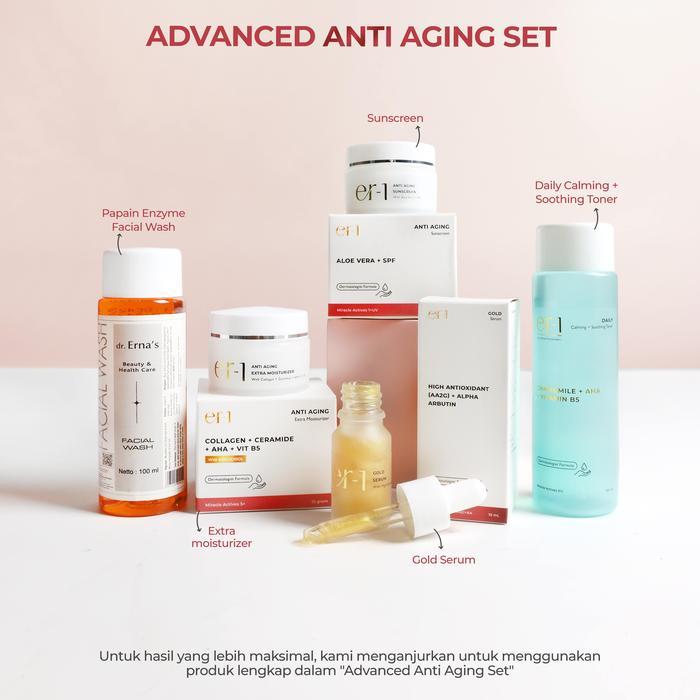 Er-1 By Dr. Erna Day Night Cleanser Anti Aging Set 3 Pcs - Paket Skincare Kerutan - Night Cream Day