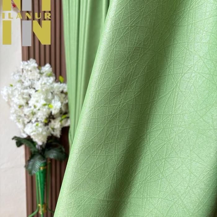 GORDEN JENDELA MINIMALIS 90% BLACKOUT WARNA HIJAU MINT DOFF