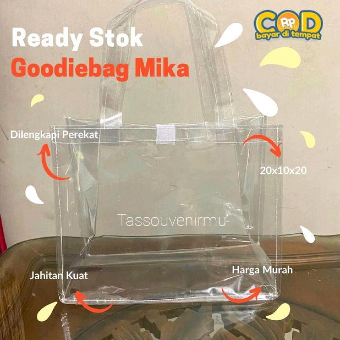 Tas Mika Transparan Souvenir Ultah Isi 12 Pcs Buat Snack