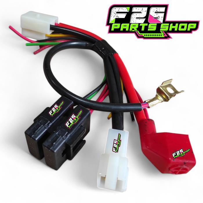 STOK TERBATAS Kabel Aki Komplit Beat Karbu Kabel Accu Set Positif Negatif Soket Bendik Rumah Sikring
