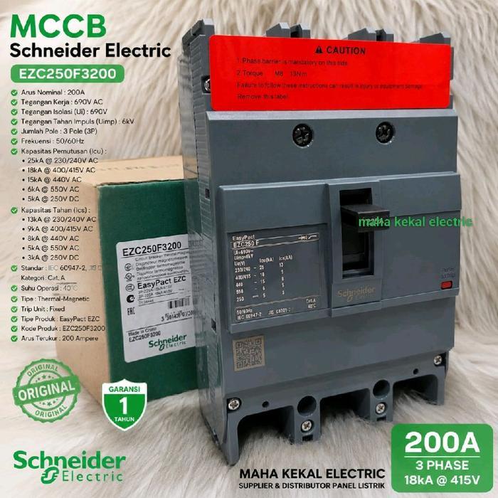 READY MCCB BREAKER schneider ezc250f30200 3p 200a Circuit schneider 200a nfb schneider EasyPact Mccb
