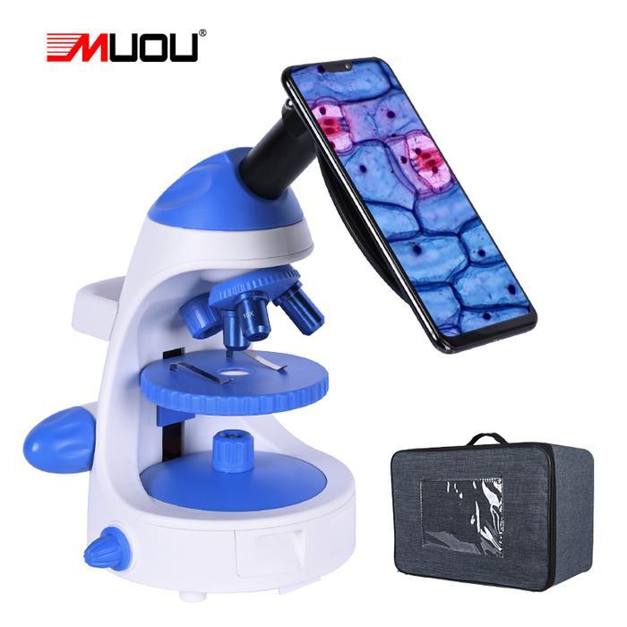 Monocular HD Biological Microscope Zoom 1600X Laboratory Lad student education LED +Luxury handbag+p
