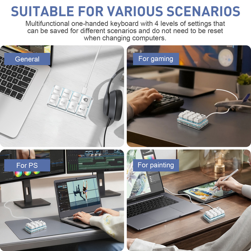 SAYODEVICE 8 Keys cut Key Office Work Macros Keypad OSU Rhythm Game Keypad Gaming USB Wired Keyboard