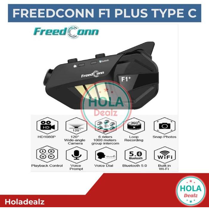 DISKON FREEDCONN F1 PLUS BLUETOOTH INTERCOM F1 PLUS CRA FULLHD FM GINAL READY STOCK