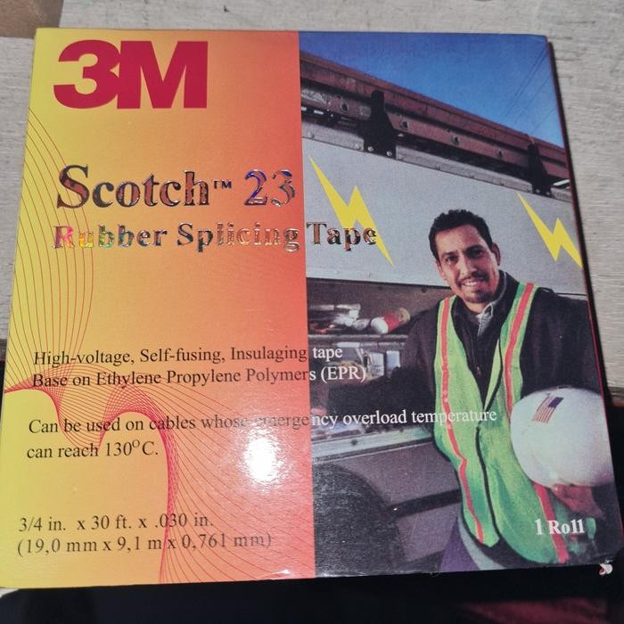 ISOLASI SCOTH 23 3M RUBBER 3M HITAM SERAT