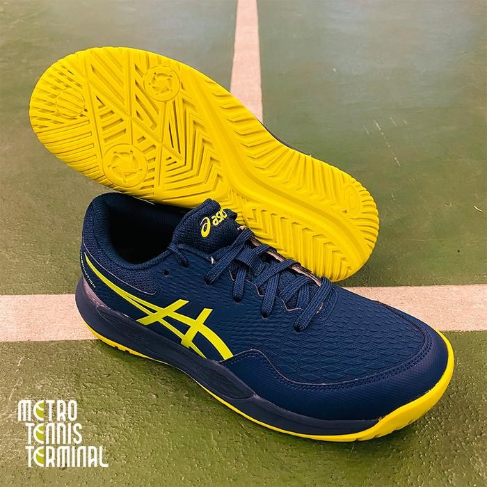 Asics Gel Resolution 9 GS Mako Blue Safety Yellow 2024 Tennis Shoes ( Sepatu Tenis Asics )