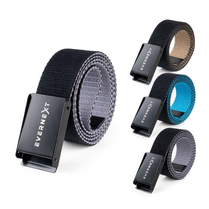 Evernext - Ikat Pinggang Pria Sabuk Pria Nylon Canvas Sabuk 2 Sisi Berkualitas Gesper Pria Distro