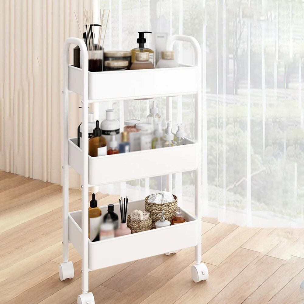 Small Cart Storage Rack On The Ground Multi-Layer Household Multifunctional Storage And Storage Rack