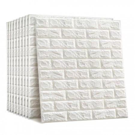 Wallpaper Dinding 3D Foam Batu Bata I WALLPAPER 3D BRICK FOAM WHITE