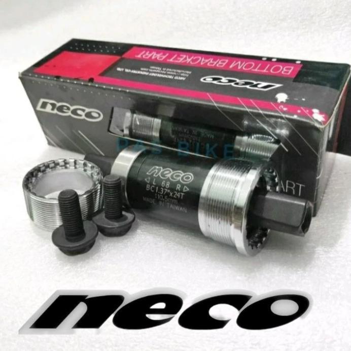 Bb As Tengah Bearing Neco Hitam Untuk Sepeda Mtb & Outdoor As Tengah Bb Ukuran 110,5Mm & 122Mm