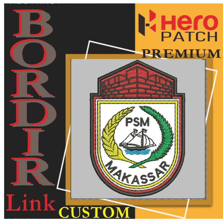 PSM MAKASSAR SEPAKBOLA MANIA HP-265 PATCH BORDIR LOGO/EMBLEM