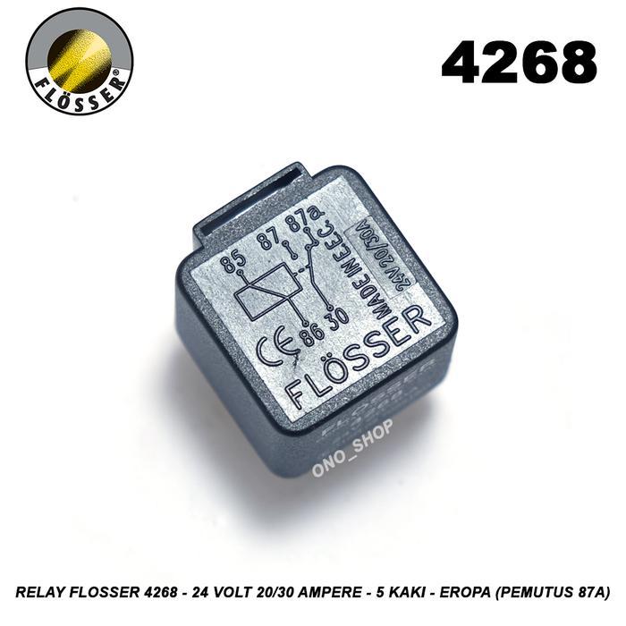 Relay Flosser 24 Volt 20/30 Ampere 5 Kaki - 4268 Eropa - Plus Pemutus