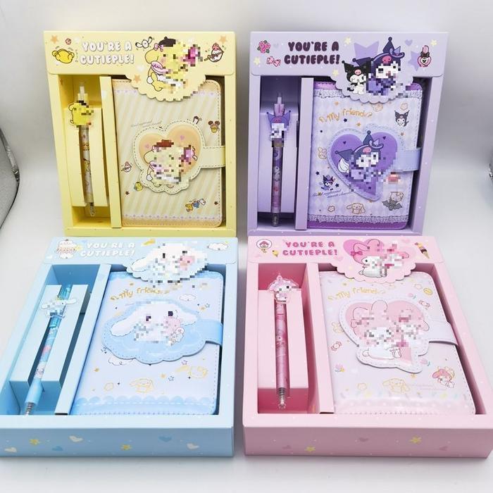 72xq- Estenik` (Cod) Buku Diary Lucu Note Book Stationary Set 2 In 1 Alat Tulis Anak