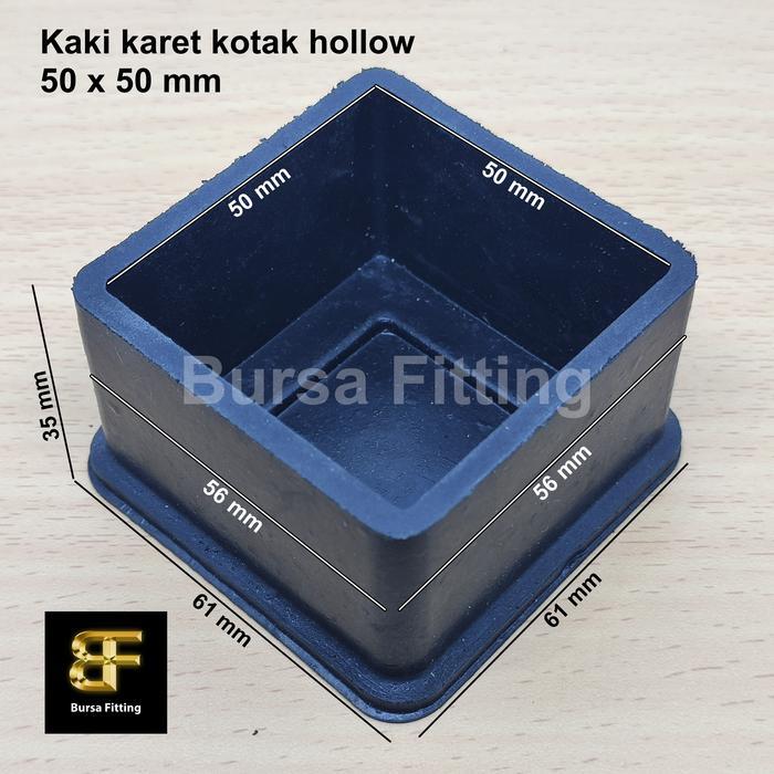 Kaki karet kotak 50 x 50 / alas kaki meja kursi / karet hollow