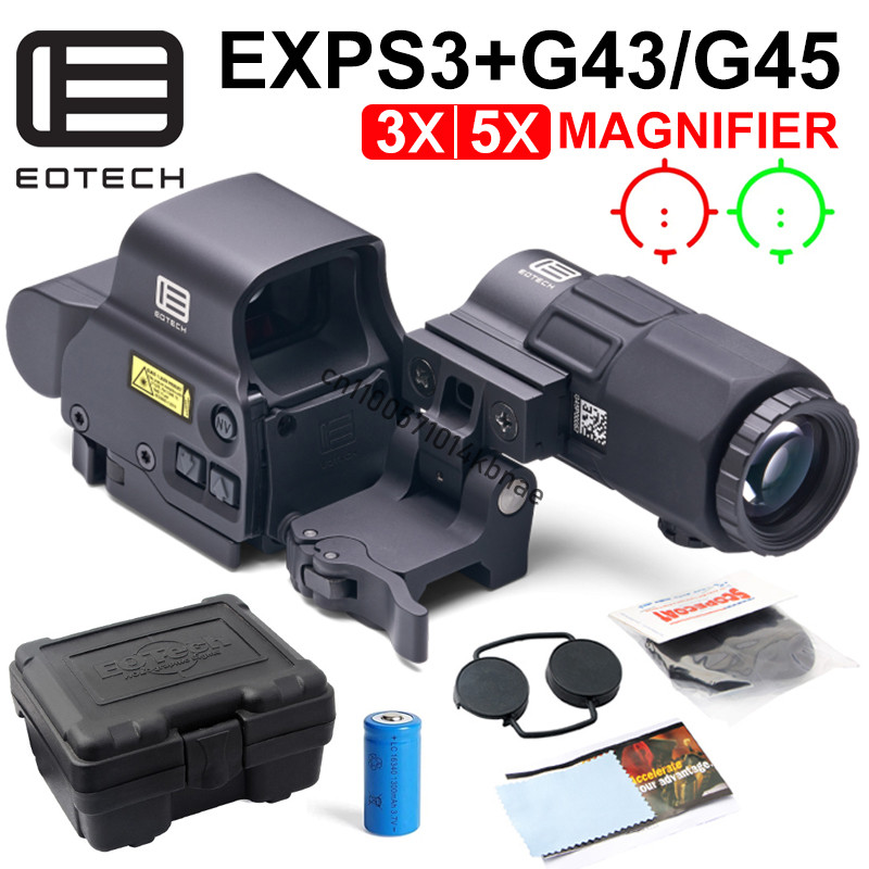 EOTECH HWS EXPS3 Holographic Red Dot Sight 558+G43/G33/G45 3X/5X STS Magnifier Hybrid Sight Combo