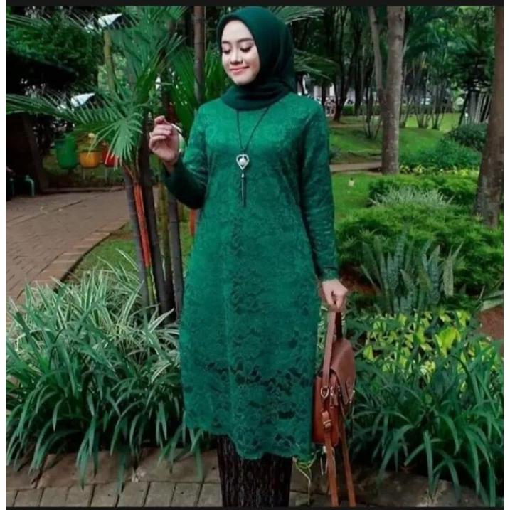 eyys- Setelan Kebaya Tunik Brokat Modern Atasan Tunik Kebaya Brokat Kekinian Premium Kebaya