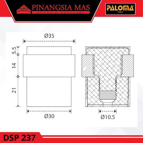 Safetr- Penahan Pintu Paloma Dsp 237 Door Stopper Lantai Door Stopper