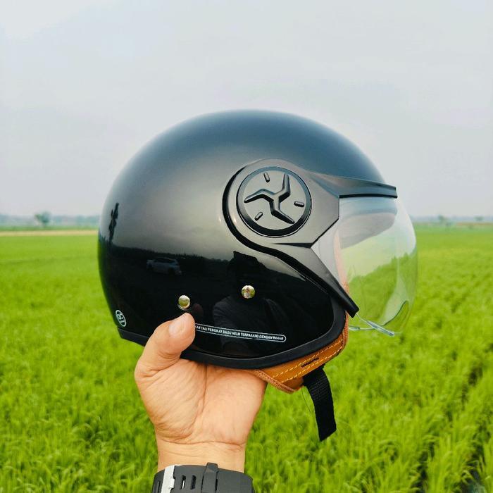 Helm Bogo Retro Hijab Cargloss Kw untuk Pria & Wanita Motorcycle Helm Gratis Stiker Cocok dengan Hij